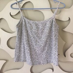 Blue flowered tank top